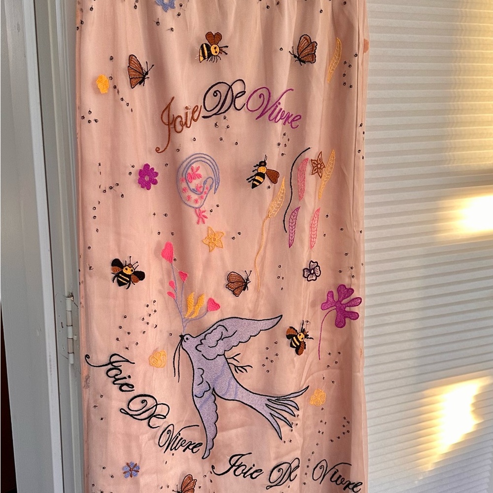 Elegant Anthropologie Embroidered Midi Skirt with Floral Design Sz S NWT - Picture 8 of 8